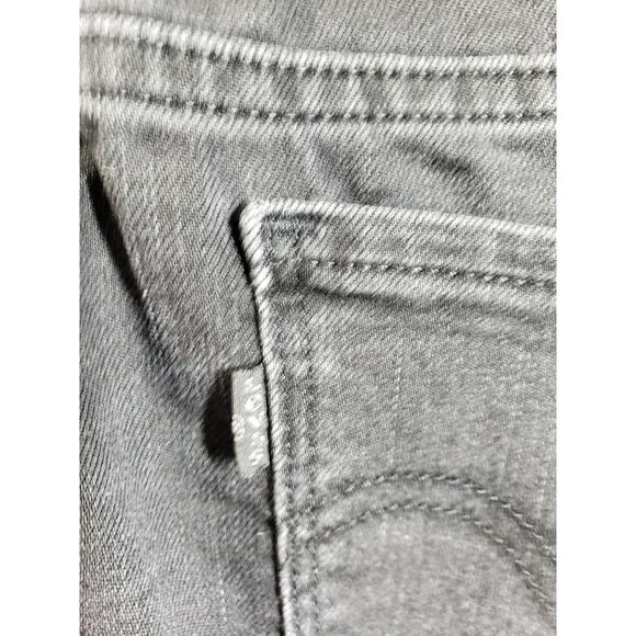 Levis 505 Jeans Size 14 Womens Black Pants Ladies Mid Rise Straight Cropped - Picture 13 of 15